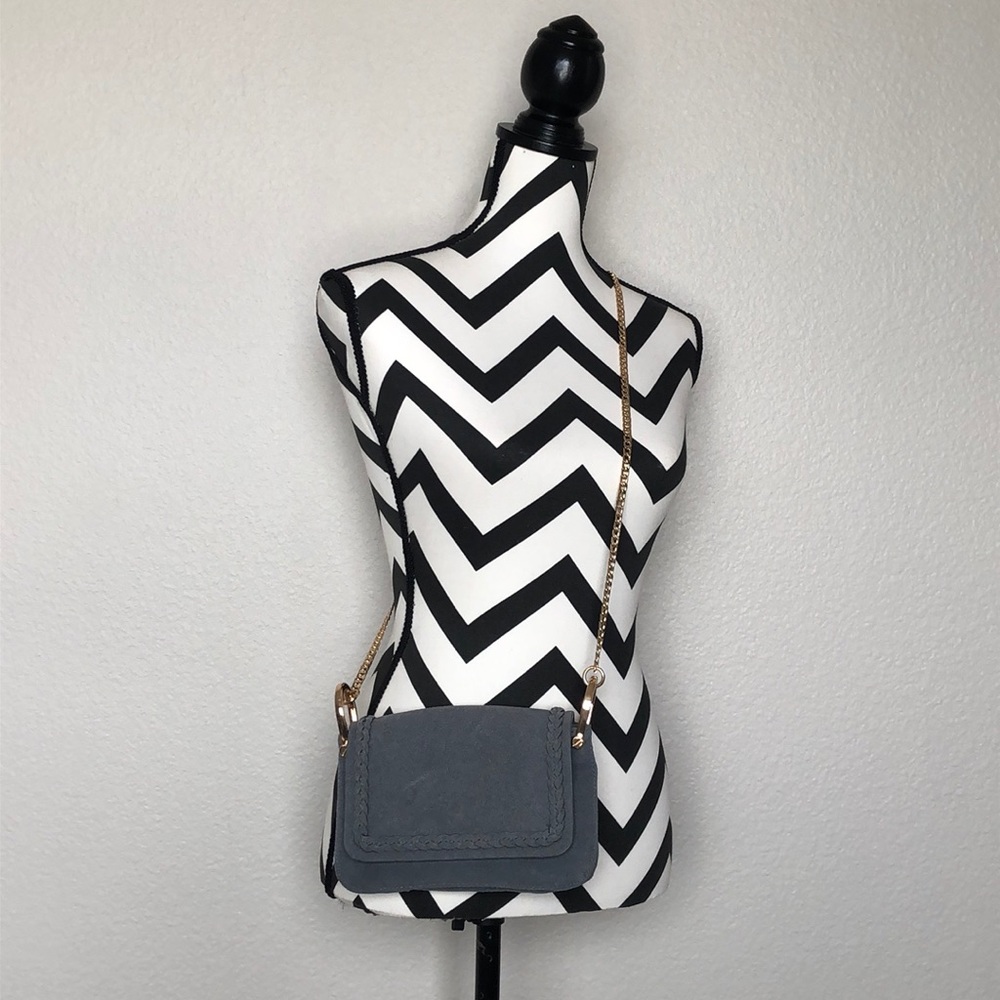 Faux Suede Crossbody Bag